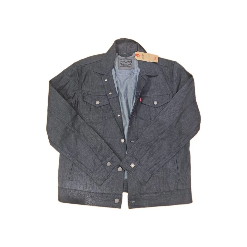 Levi's Commuter Trucker Jacket Mens Dark Wash Blue Denim Jean Coat NWT Size L